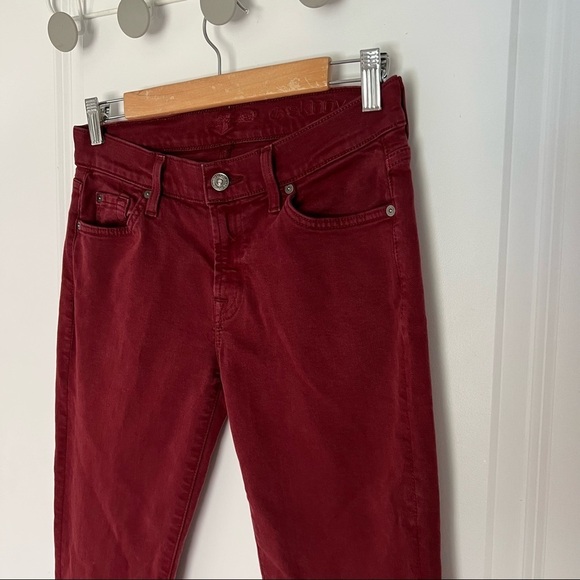 7 For  All Mankind The Skinny Jeans, Cranberry size 28 - Picture 7 of 13
